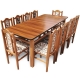 Set masa stejar rustic + 10 scaune