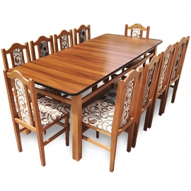 Set masa stejar rustic + 10 scaune