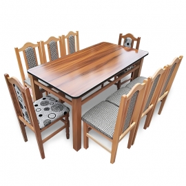 Set masa rustic + 8 scaune