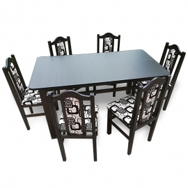 Set masă wenge + 6 scaune
