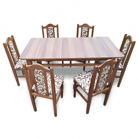 Set masă prun + 6 scaune