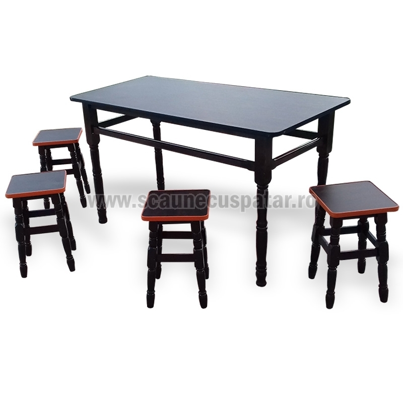 Set masa lemn + 4 tabureti MM7